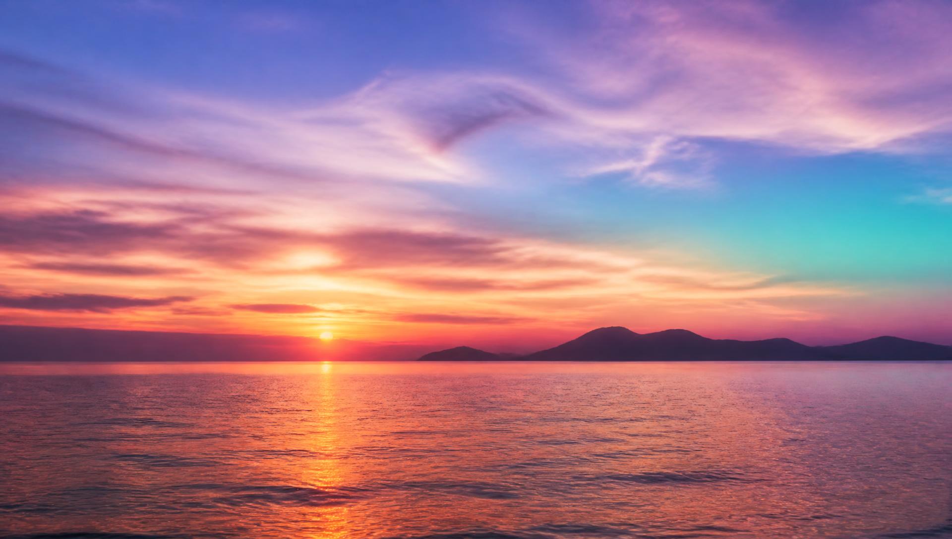 Sunset over the Pacific Ocean on the Baja California coast